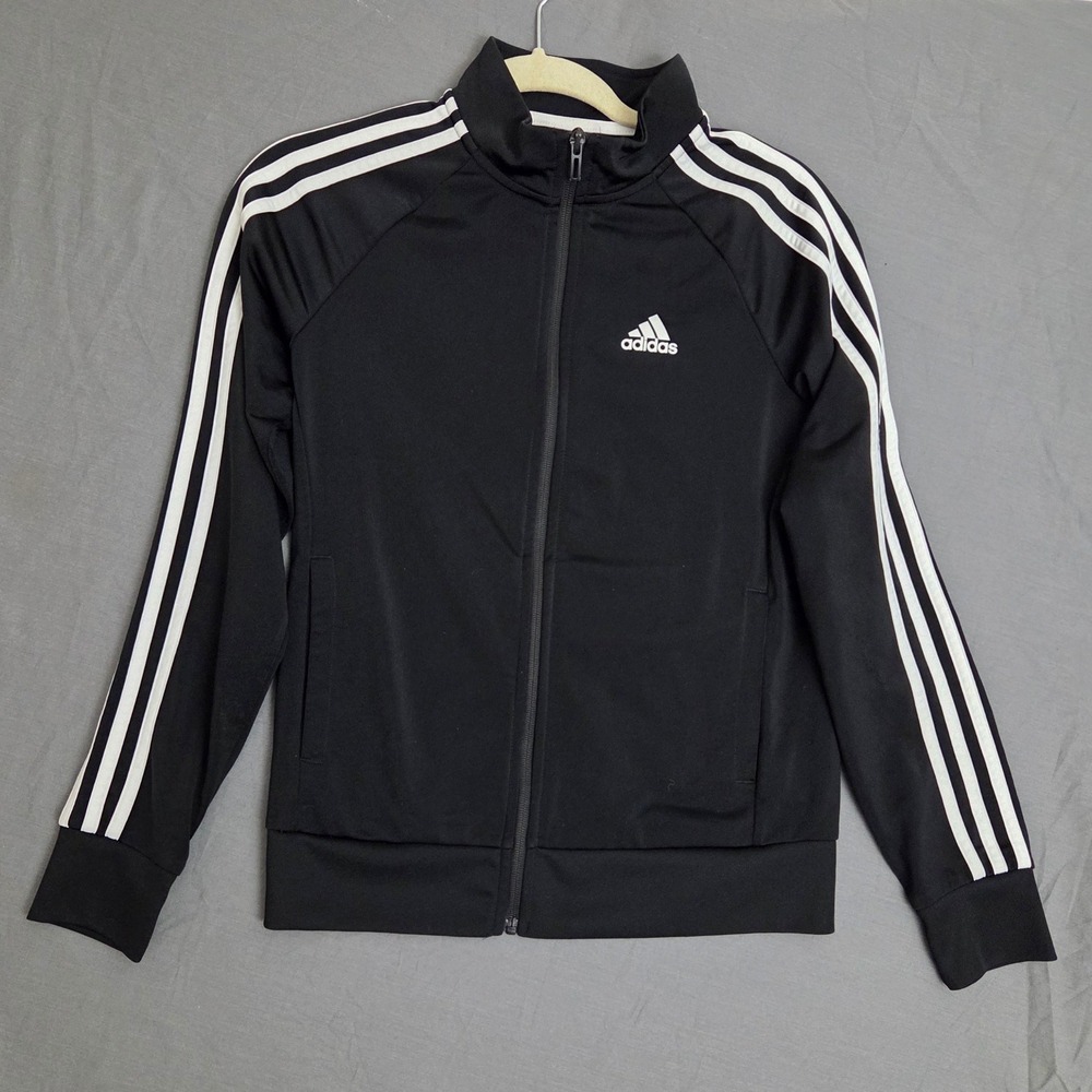 Retro Style Black & White Adidas Essentials 3-Stripe Track Jacket Size S